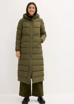 Mujer bonprix bonprix Abrigo largo guateado con capucha