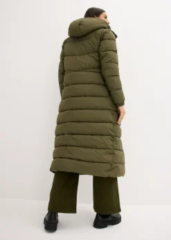 Mujer bonprix bonprix Abrigo largo guateado con capucha