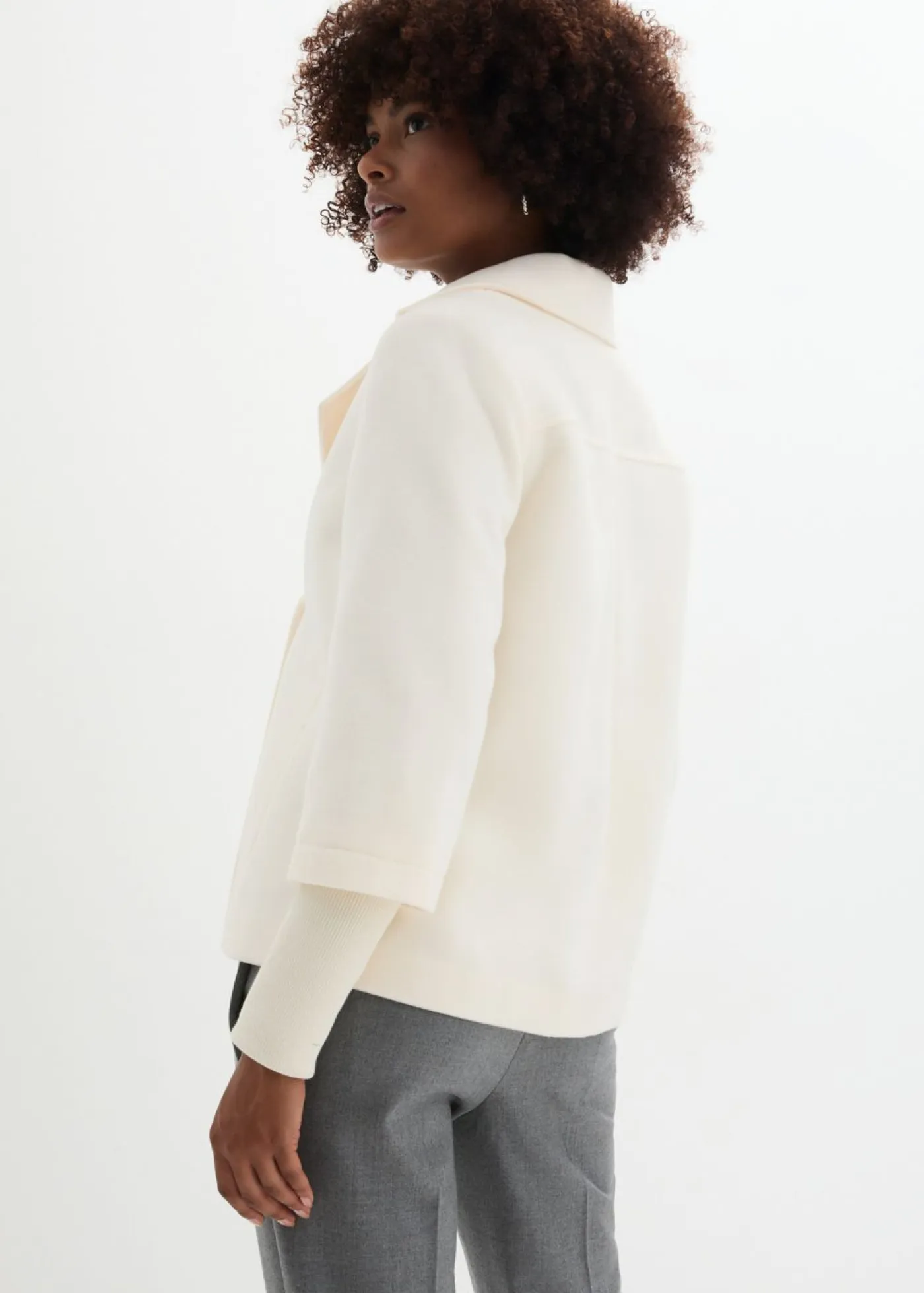 bonprix bonprix Chaquetas Y Abrigos>Abrigo marinero con mangas de punto Beige natural