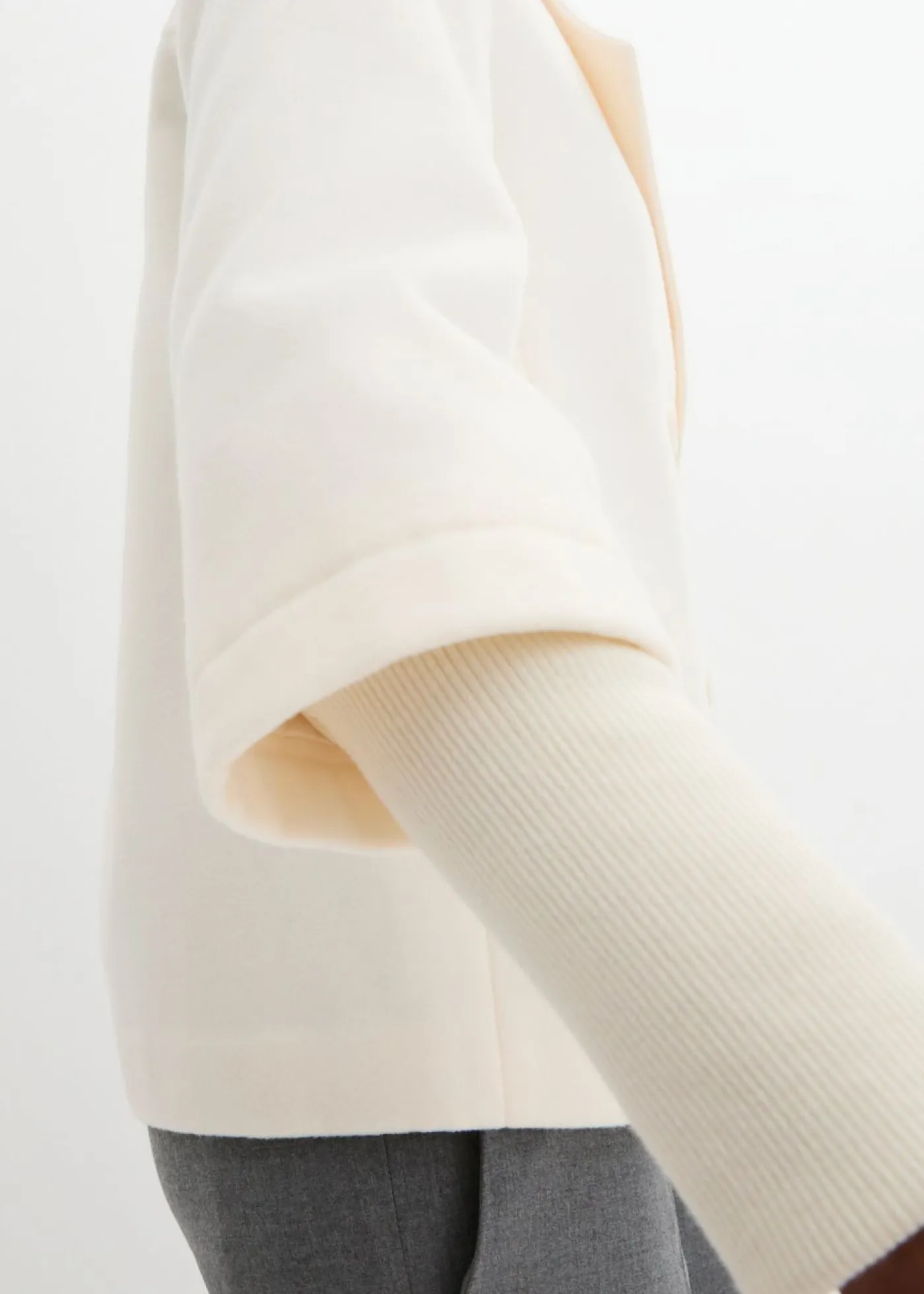 bonprix bonprix Chaquetas Y Abrigos>Abrigo marinero con mangas de punto Beige natural