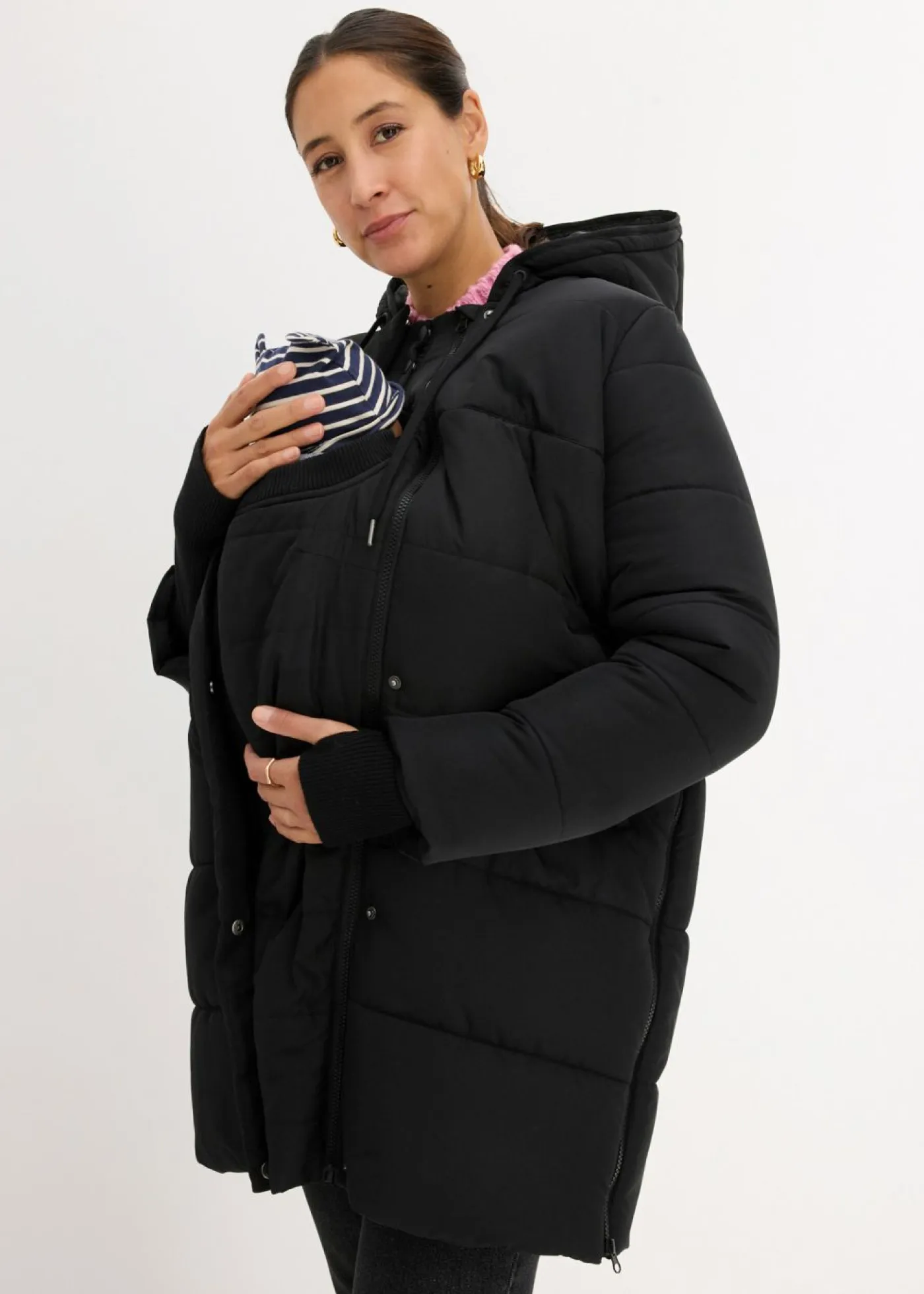 bonprix bonprix Premamá>Abrigo premamá 3 en 1 con inserto de porteo Negro