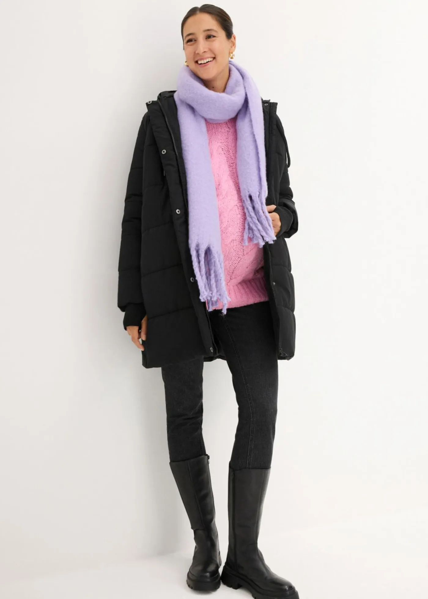 bonprix bonprix Premamá>Abrigo premamá 3 en 1 con inserto de porteo Negro