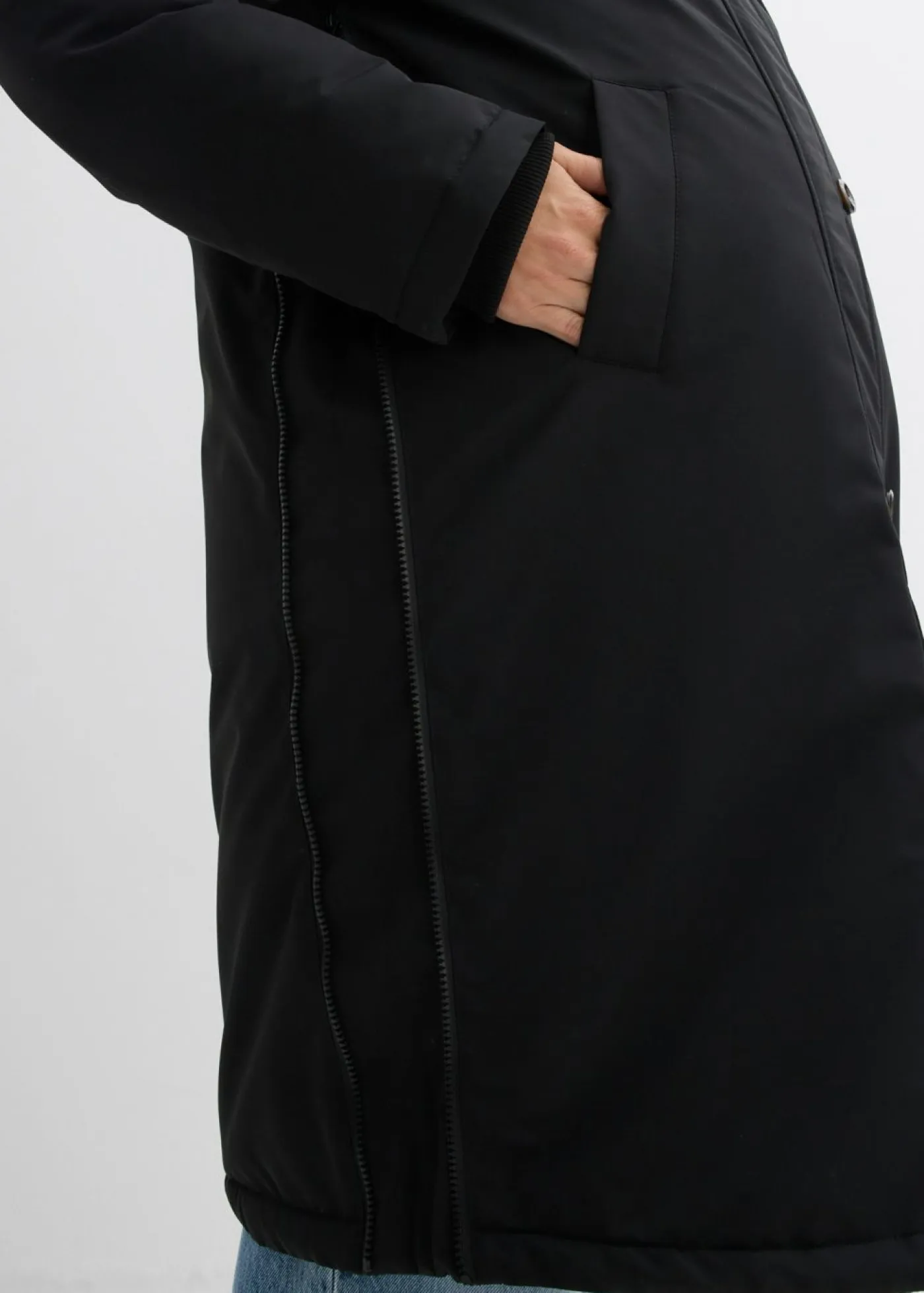 bonprix bonprix Premamá>Abrigo premamá guateado 3 en 1 con inserto de porteo negro/blanco lana/marrón