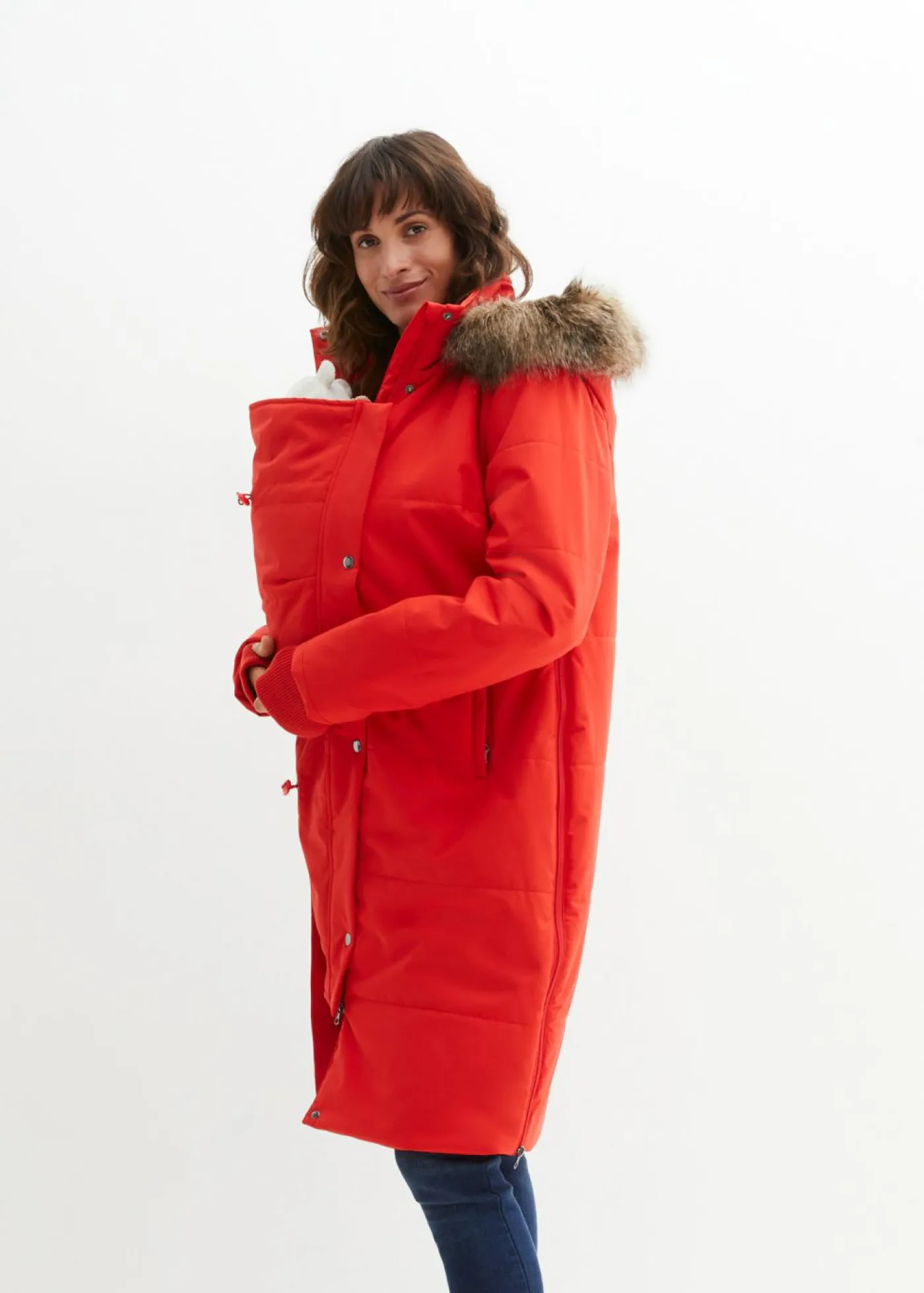 Mujer bonprix bonprix Abrigo premamá y de porteo, guateado, 3 en 1