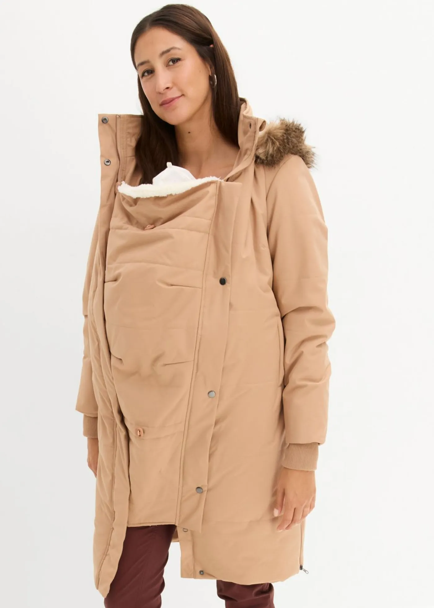 bonprix bonprix Premamá>Abrigo premamá y de porteo, guateado, 3 en 1 Camel