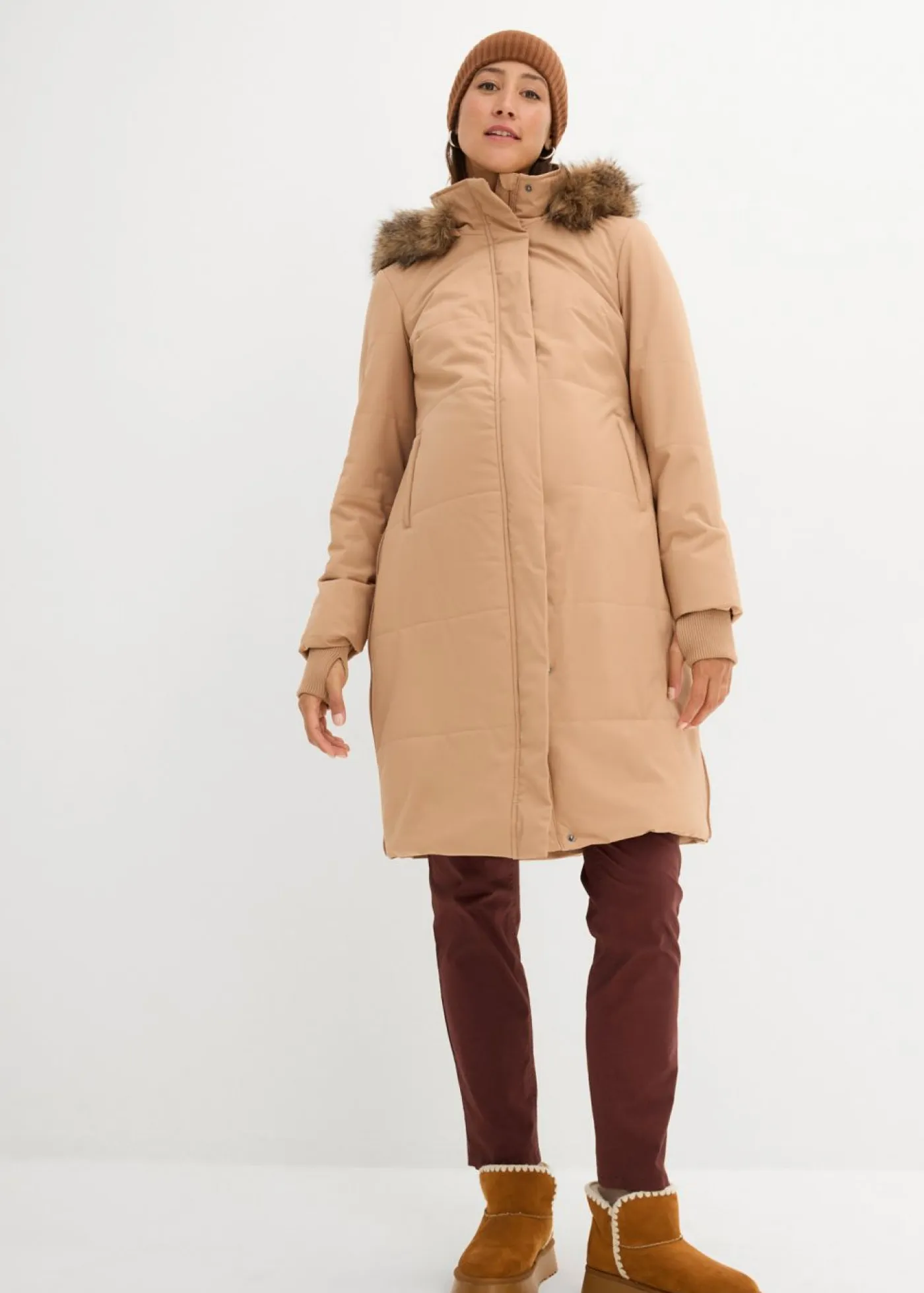 bonprix bonprix Premamá>Abrigo premamá y de porteo, guateado, 3 en 1 Camel