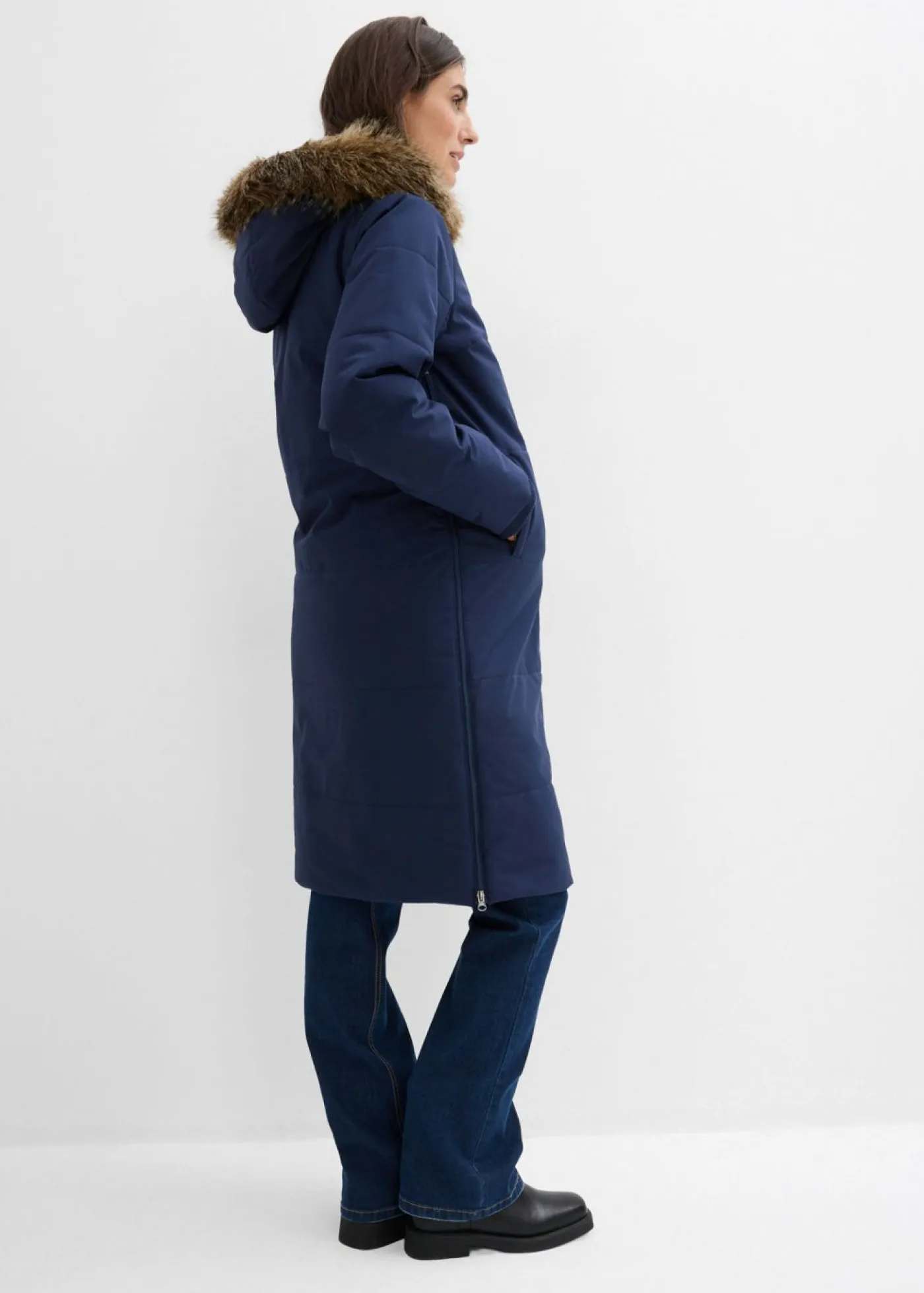 bonprix bonprix Premamá>Abrigo premamá y de porteo, guateado, 3 en 1 Azul marino-beige