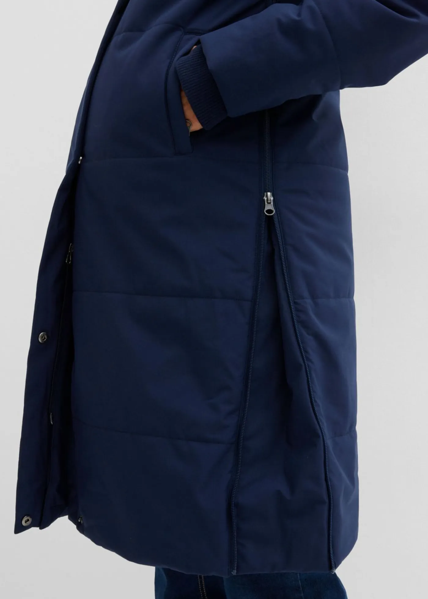 bonprix bonprix Premamá>Abrigo premamá y de porteo, guateado, 3 en 1 Azul marino-beige