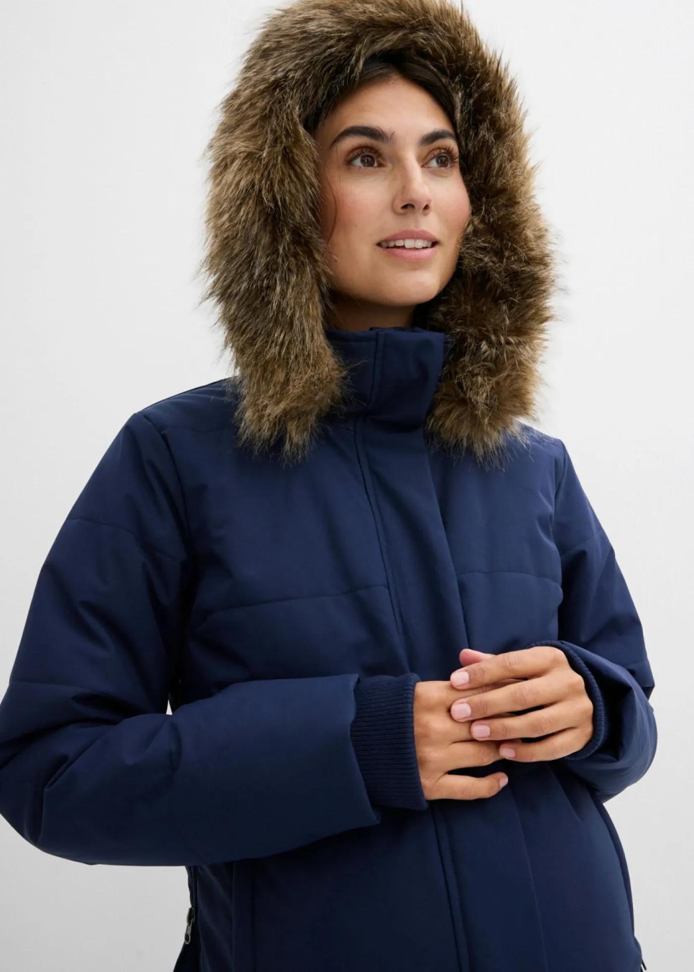 bonprix bonprix Premamá>Abrigo premamá y de porteo, guateado, 3 en 1 Azul marino-beige