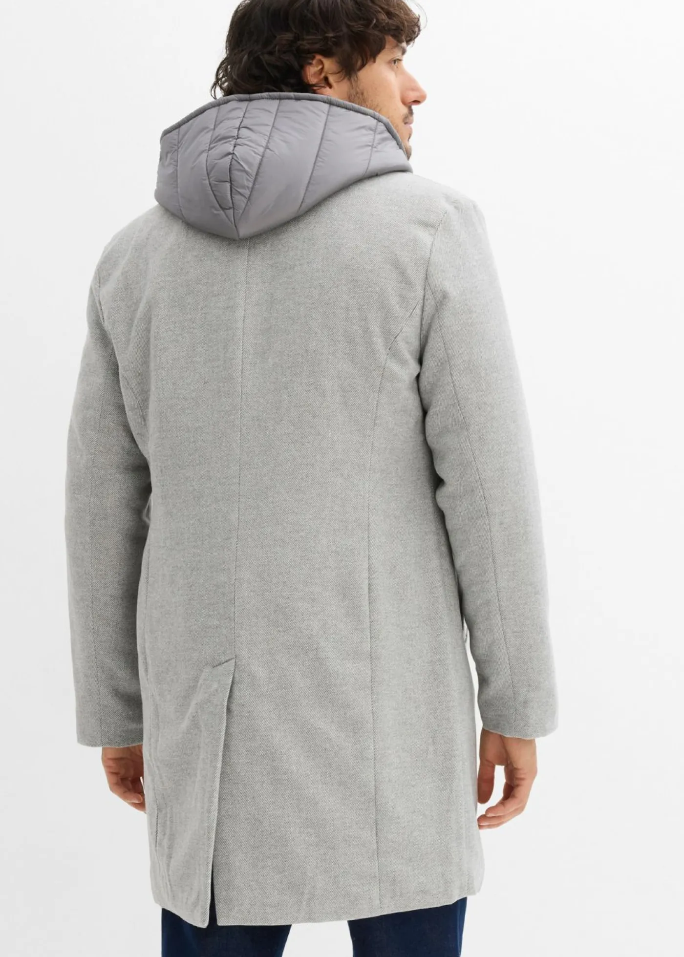 Hombre bonprix bonprix Abrigo tipo americana 2 en 1 con inserto desmontable de capucha