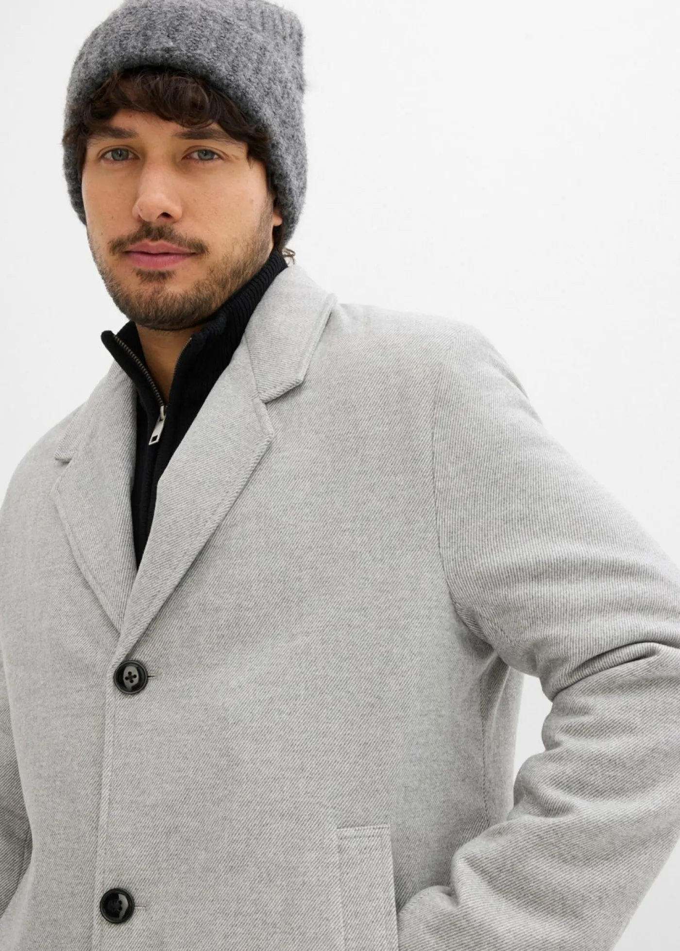 Hombre bonprix bonprix Abrigo tipo americana 2 en 1 con inserto desmontable de capucha