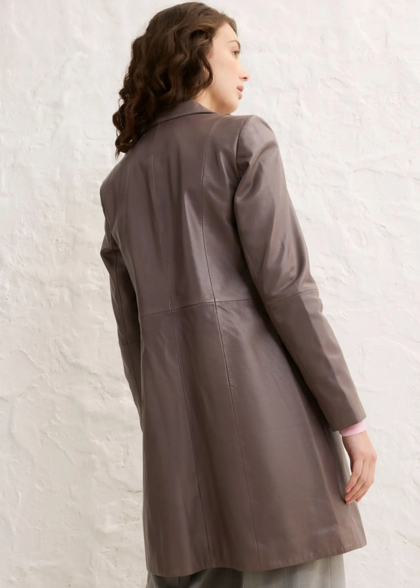 bonprix bonprix Premium|Chaquetas Y Abrigos>Abrigo tipo americana de napa de cordero Marrón medio