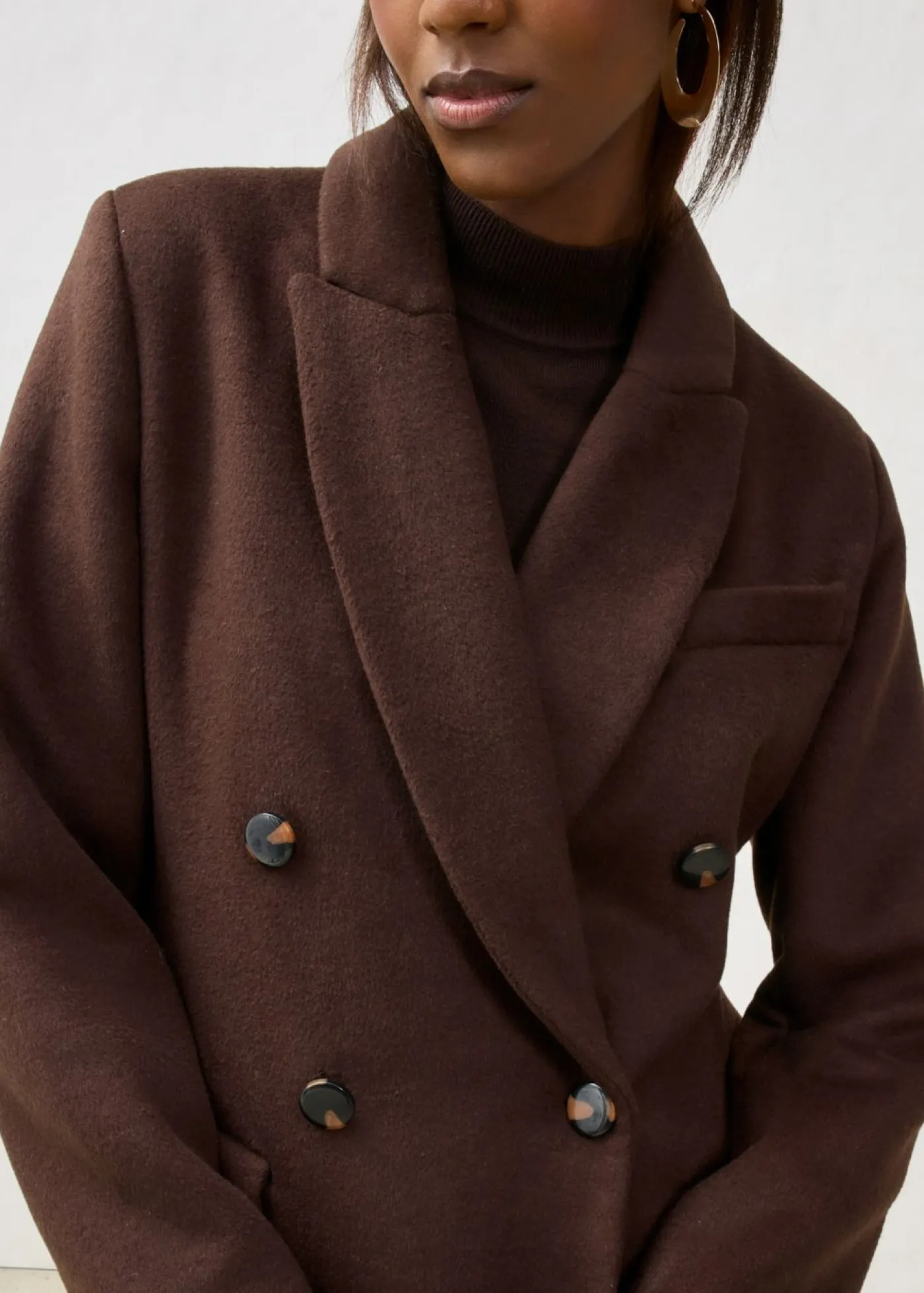 Mujer bonprix bonprix Abrigo tipo americana de mezcla de lana suave