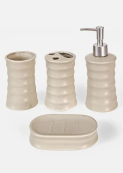 bonprix bonprix Figuras Y Accesorios Decorativos>Accesorios de baño (4 piezas) Crema