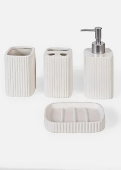 bonprix bonprix Figuras Y Accesorios Decorativos>Accesorios de baño (4 piezas) Blanco