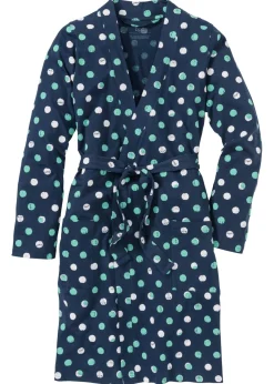 bonprix bonprix Albornoces Y Batas>Albornoz de algodón orgánico Azul marino de lunares