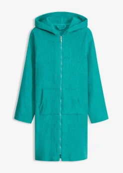 bonprix bonprix Albornoces Y Batas>Albornoz de rizo de algodón orgánico con cremallera Esmeralda