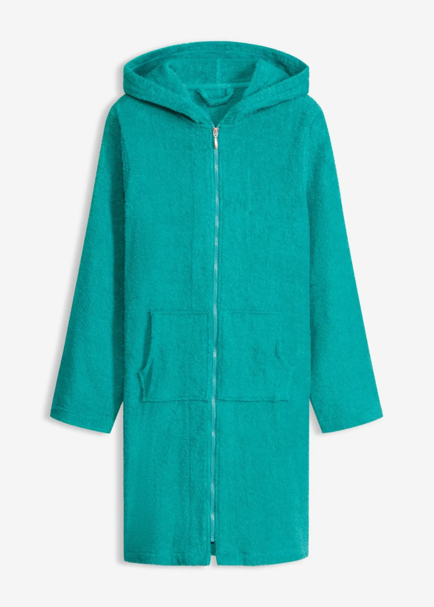 bonprix bonprix Albornoces Y Batas>Albornoz de rizo de algodón orgánico con cremallera Esmeralda