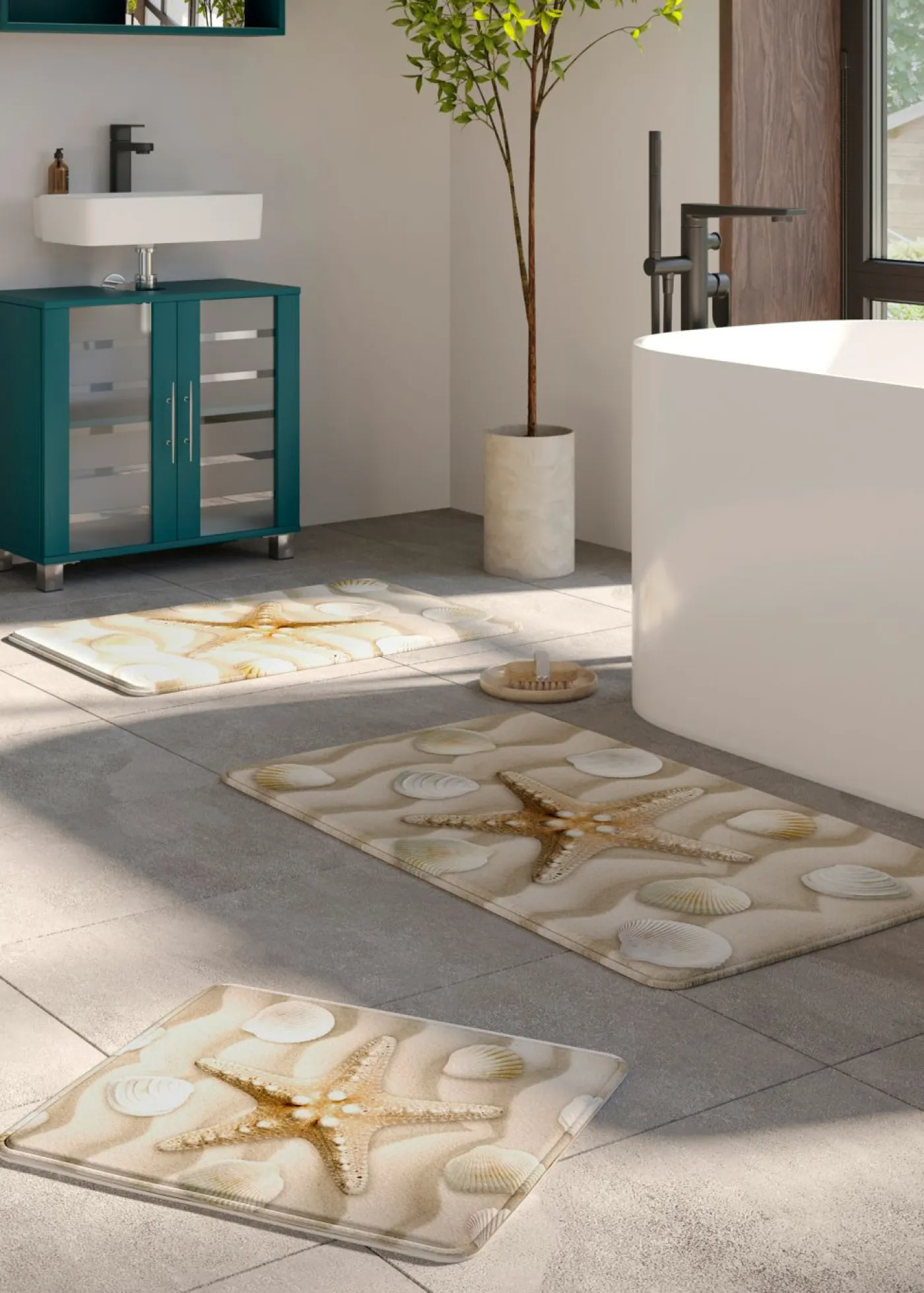 bonprix bonprix Muebles De Baño·Alfombrillas De Baño|Alfombrillas De Baño>Alfombra de baño con espuma viscoelástica Crema