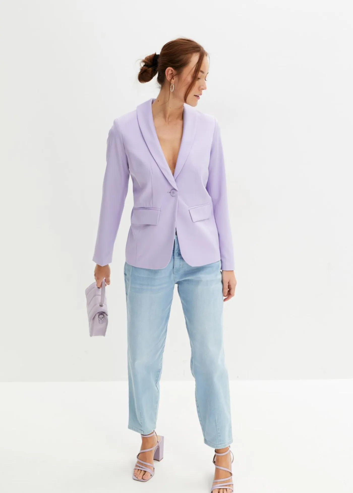 bonprix bonprix Blazers>Americana con botones Violeta claro