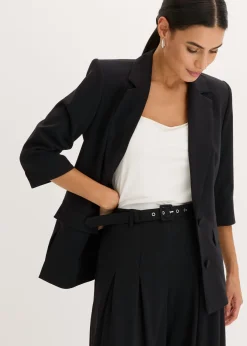 bonprix bonprix Blazers>Americana con hombros marcados en tendencia Negro