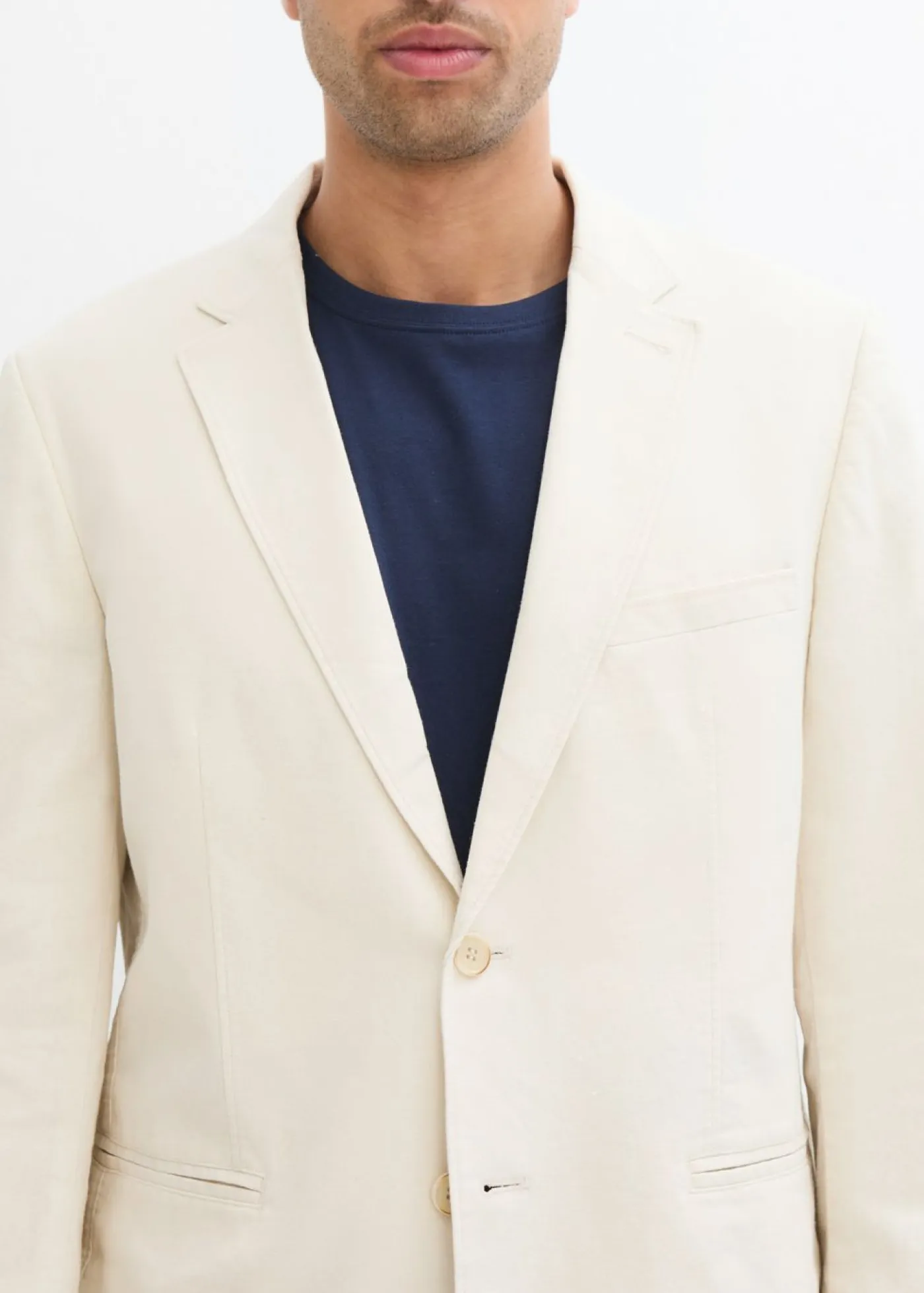 Hombre bonprix bonprix Americana con lino y corte recto