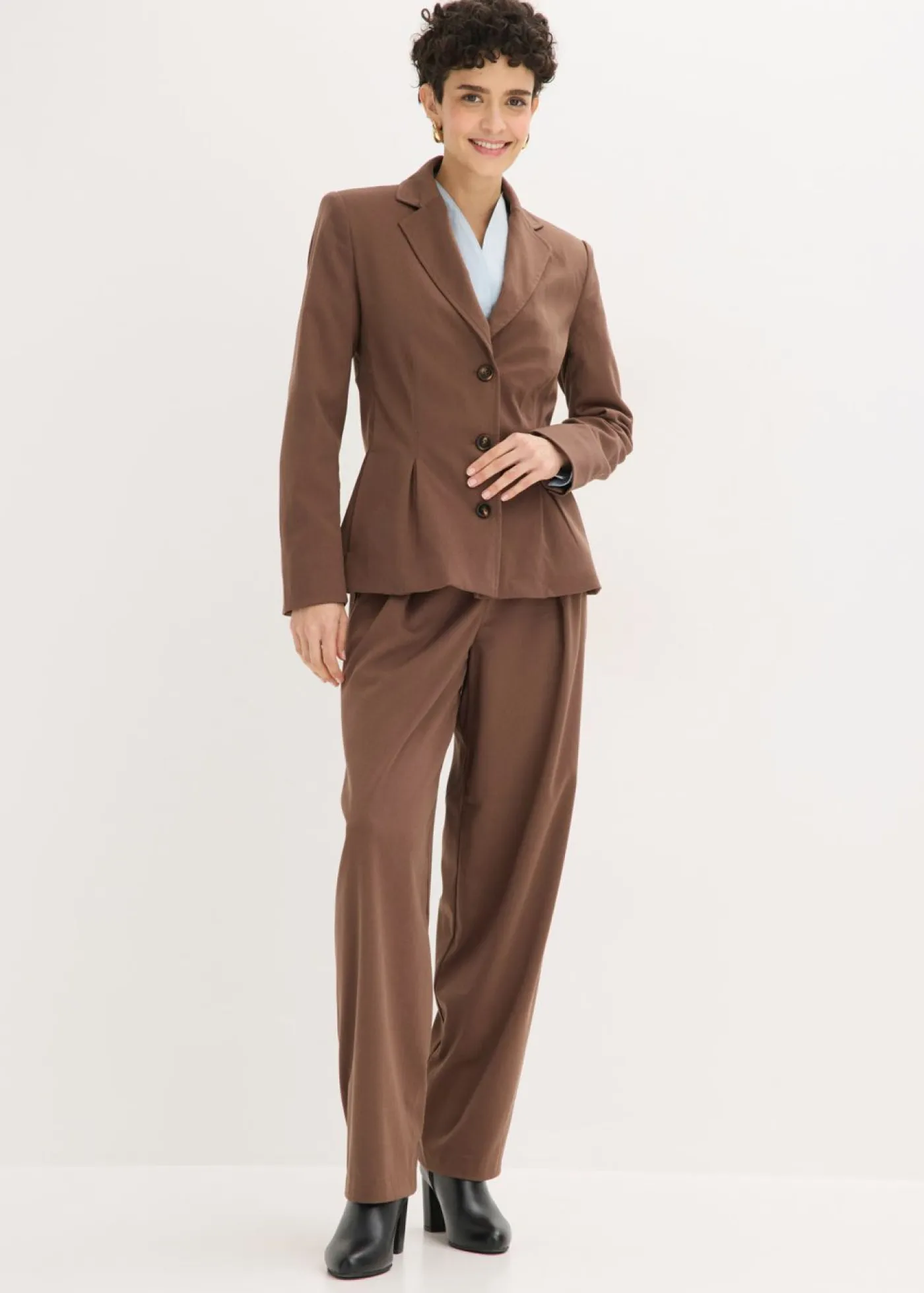 bonprix bonprix Blazers>Americana con pliegues marrón