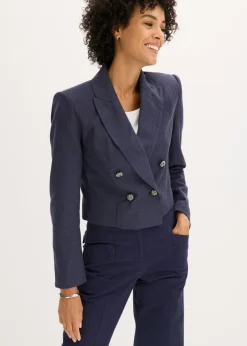 bonprix bonprix Blazers>Americana corta con estructura azul marino moteado