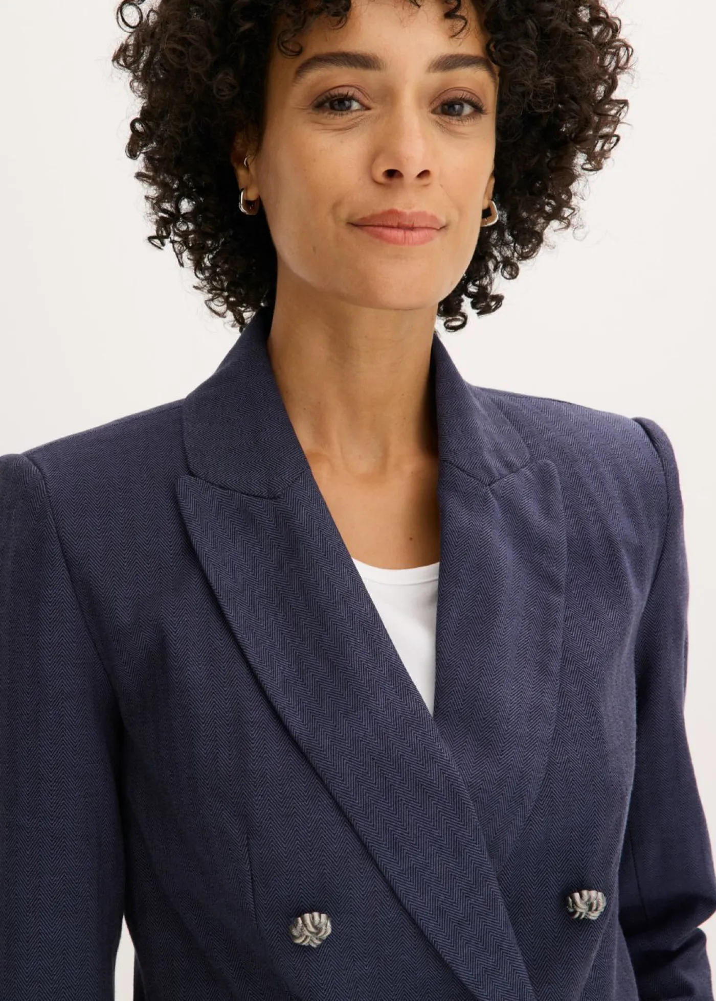 bonprix bonprix Blazers>Americana corta con estructura azul marino moteado