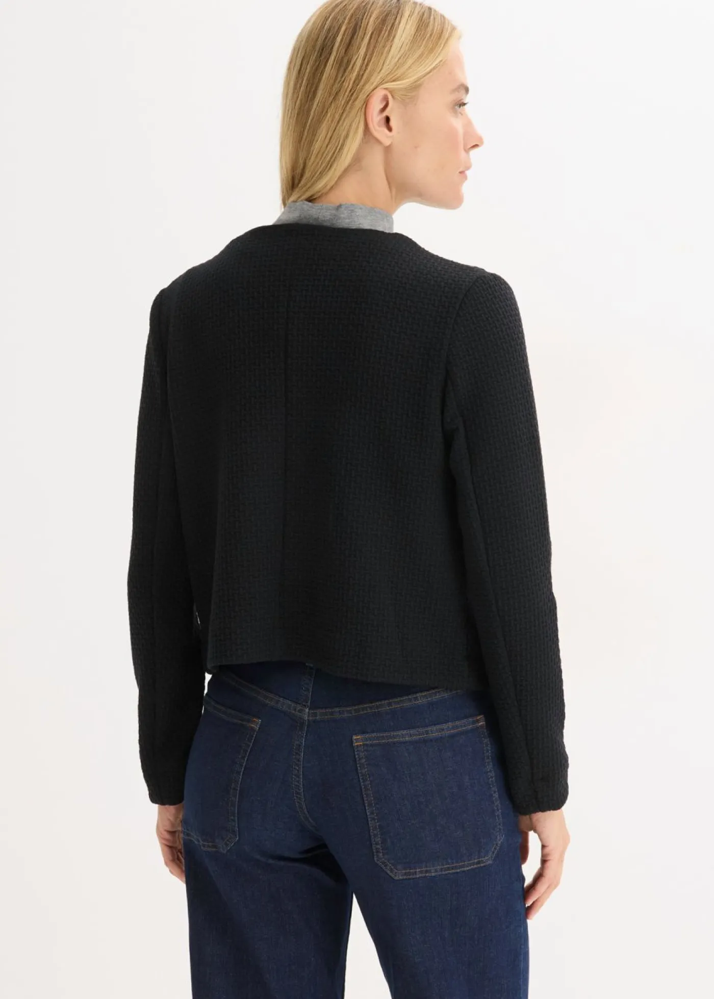 bonprix bonprix Blazers>Americana corta de punto Negro