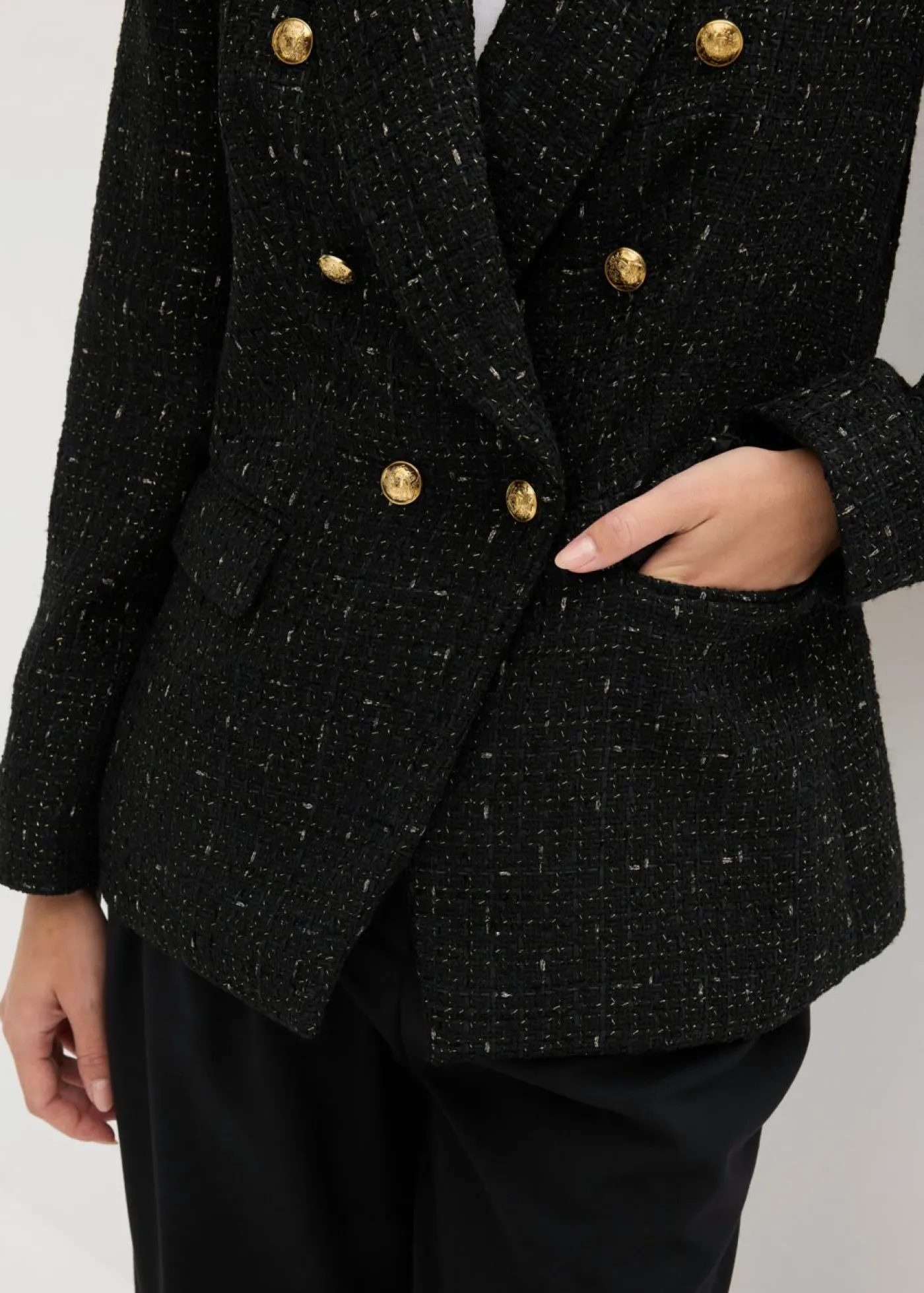 Mujer bonprix bonprix Americana de bouclé con doble botonadura