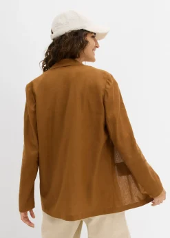 Mujer bonprix bonprix Americana de corte ancho en mezcla de lino y viscosa