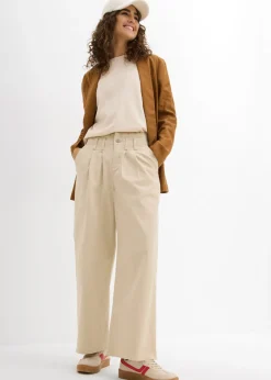 Mujer bonprix bonprix Americana de corte ancho en mezcla de lino y viscosa