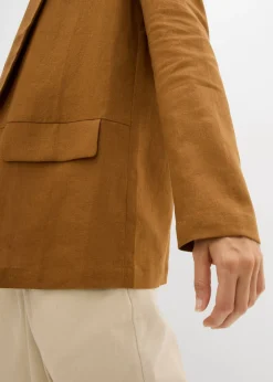 Mujer bonprix bonprix Americana de corte ancho en mezcla de lino y viscosa