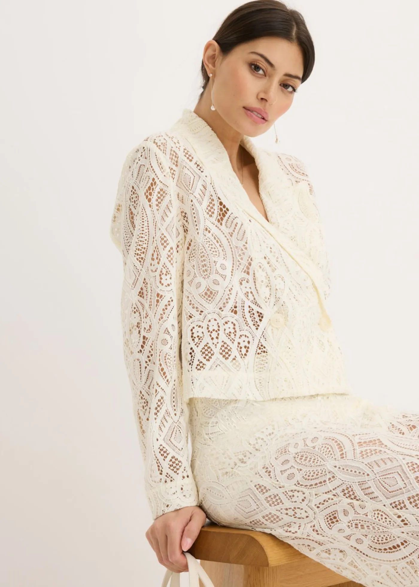 Mujer bonprix bonprix Americana de encaje