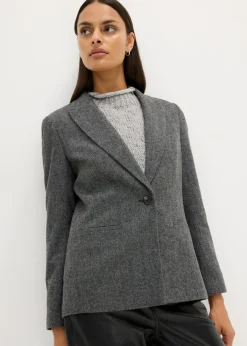 Mujer bonprix bonprix Americana de lana con patrón en espiga