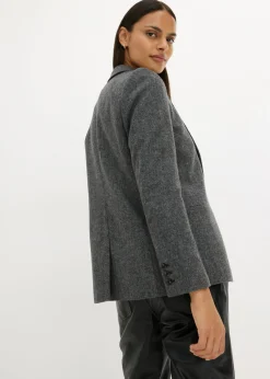 Mujer bonprix bonprix Americana de lana con patrón en espiga