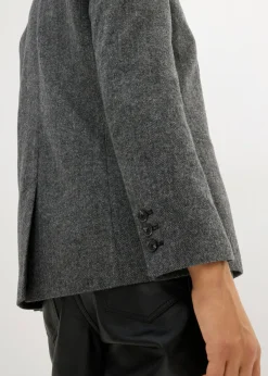 Mujer bonprix bonprix Americana de lana con patrón en espiga