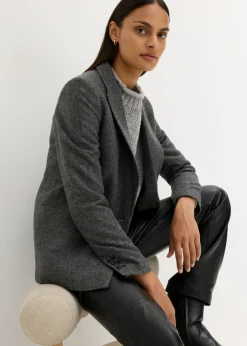 Mujer bonprix bonprix Americana de lana con patrón en espiga