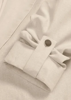 bonprix bonprix Blazers|Novedades>Americana de lino con mangas fruncidas Arena claro