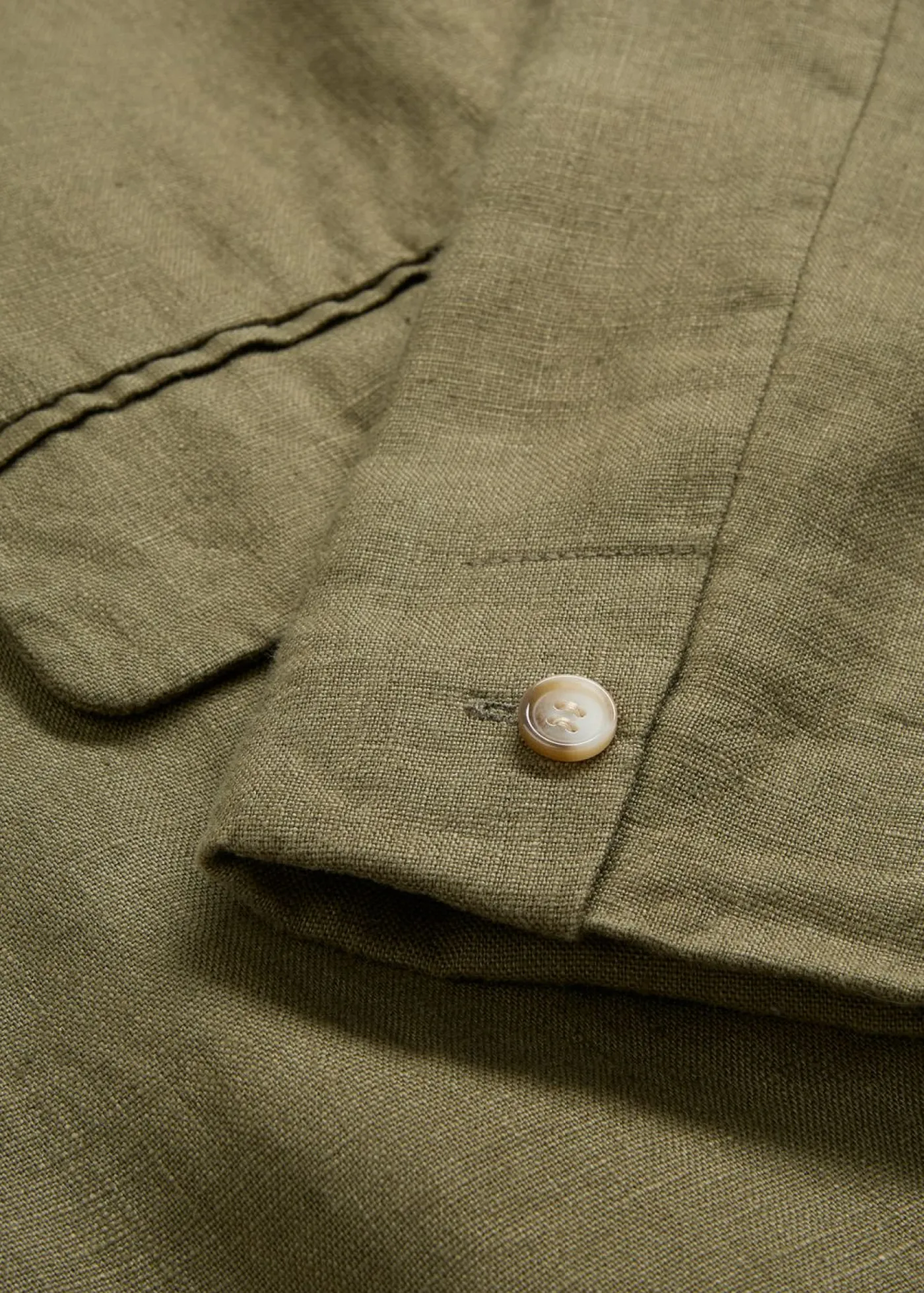 bonprix bonprix Premium|Blazers>Americana de lino puro Verde oliva oscuro