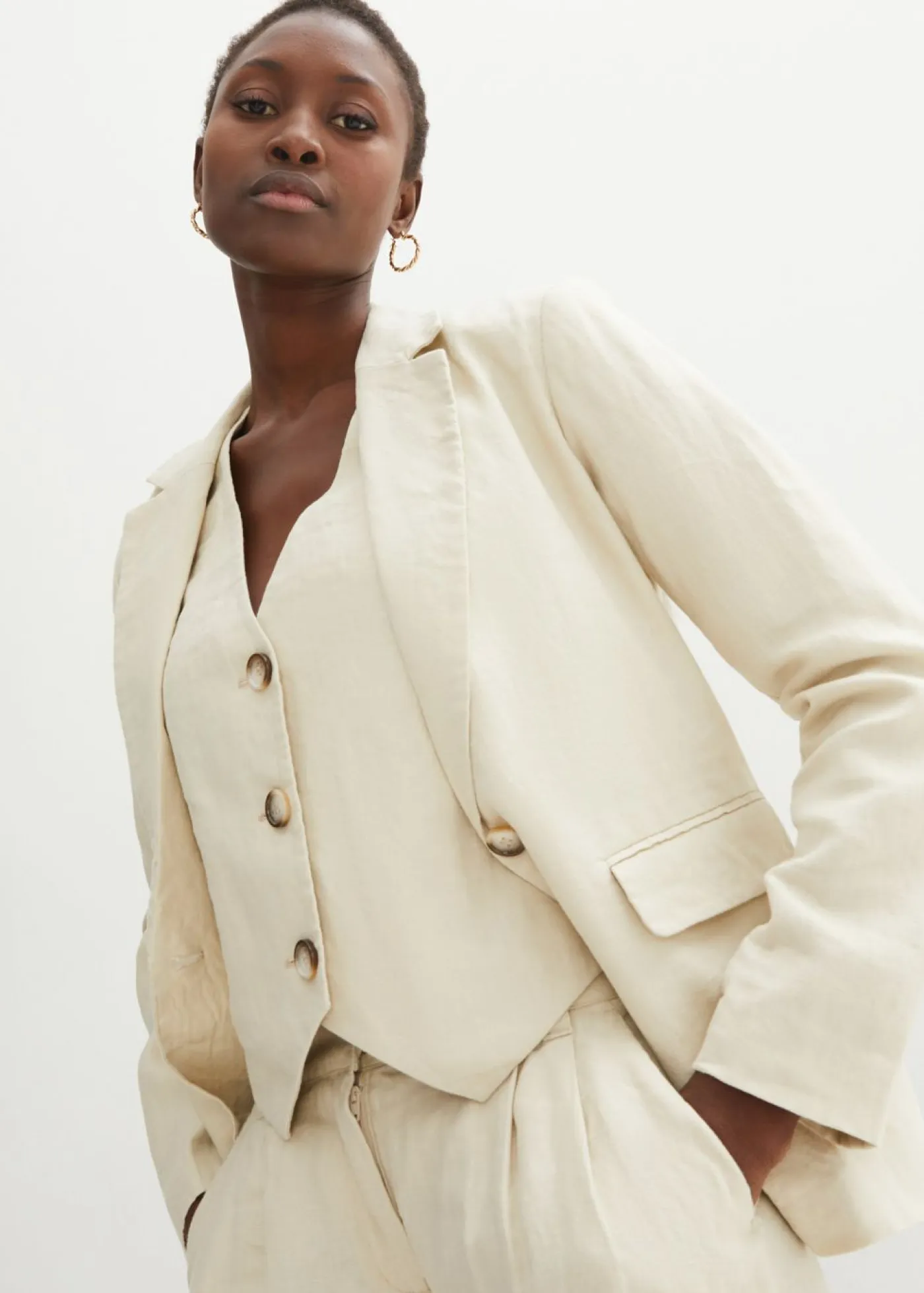 Mujer bonprix bonprix Americana de lino puro