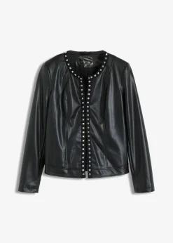 bonprix bonprix Blazers|Novedades>Americana de piel sintética con tachuelas Negro