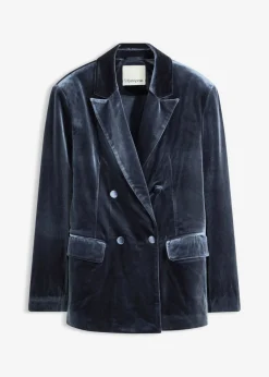 bonprix bonprix Blazers>Americana de terciopelo suave Azul marino