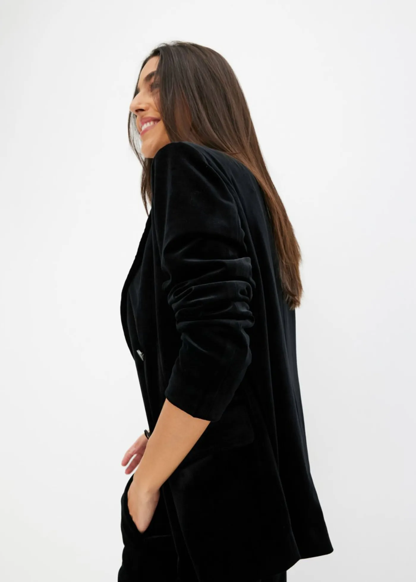 bonprix bonprix Blazers>Americana de terciopelo suave Negro