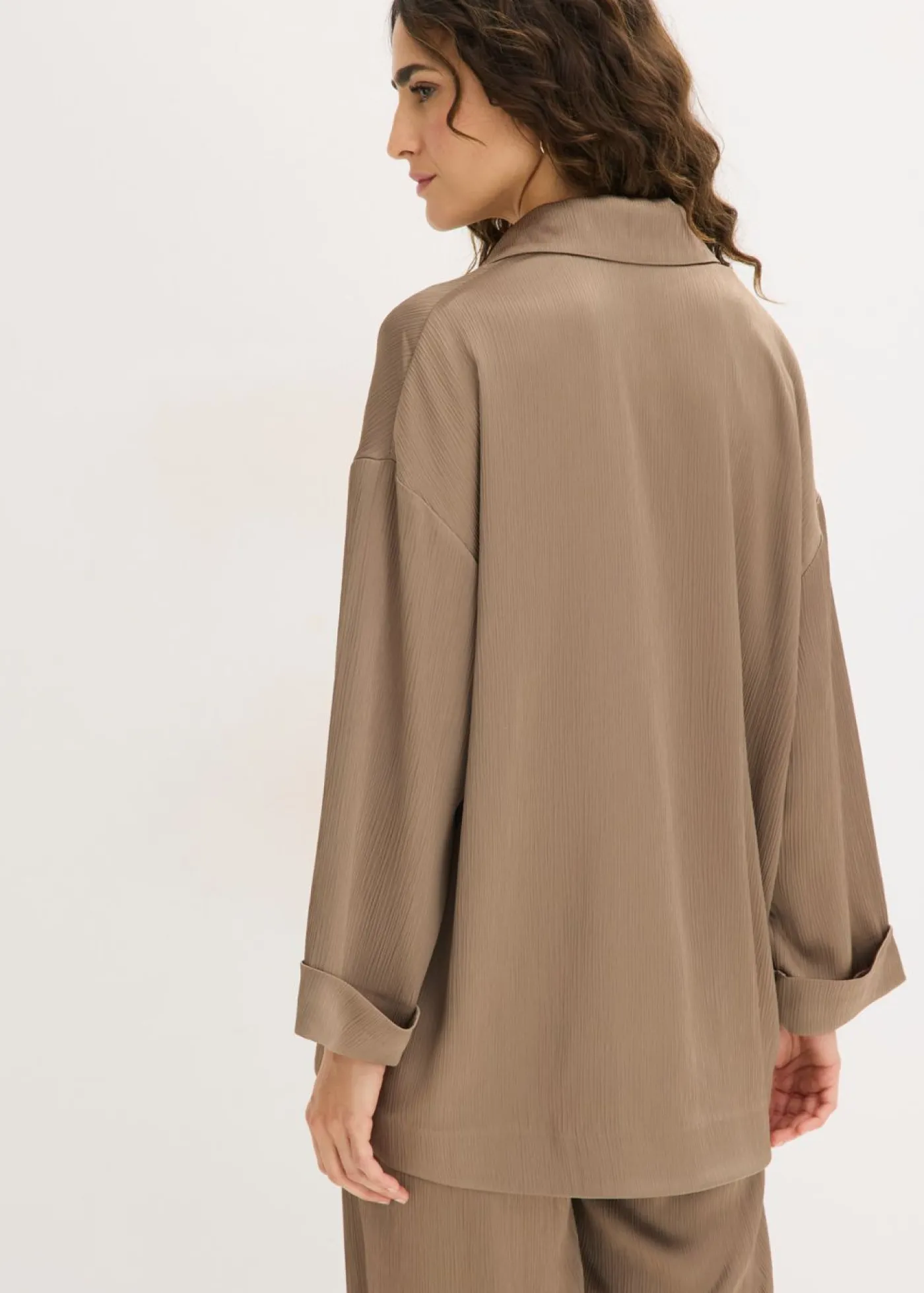 bonprix bonprix Blazers>Americana holgada con doble botonadura Marrón grisáceo