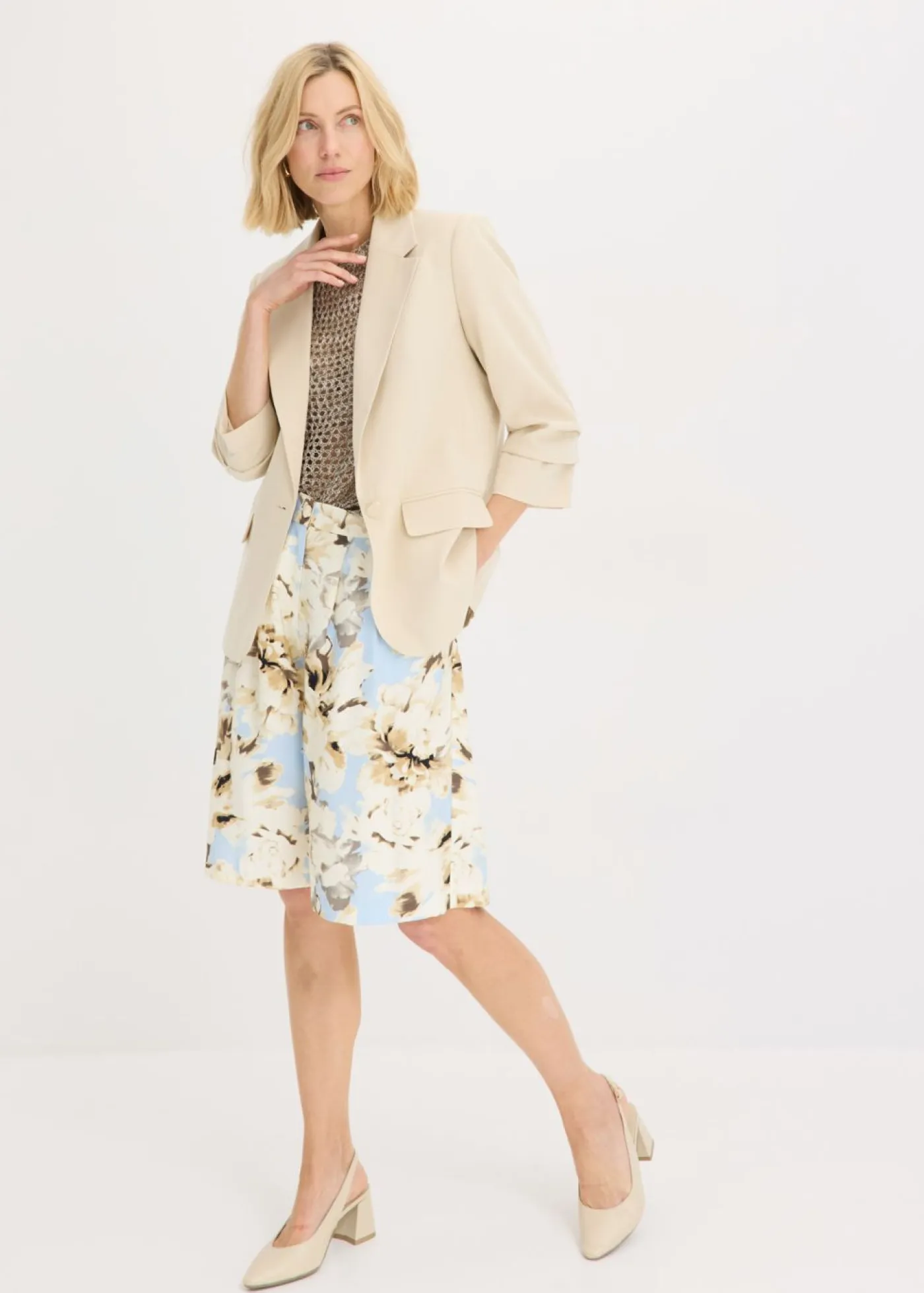 Mujer bonprix bonprix Americana holgada de viscosa con mangas 3/4