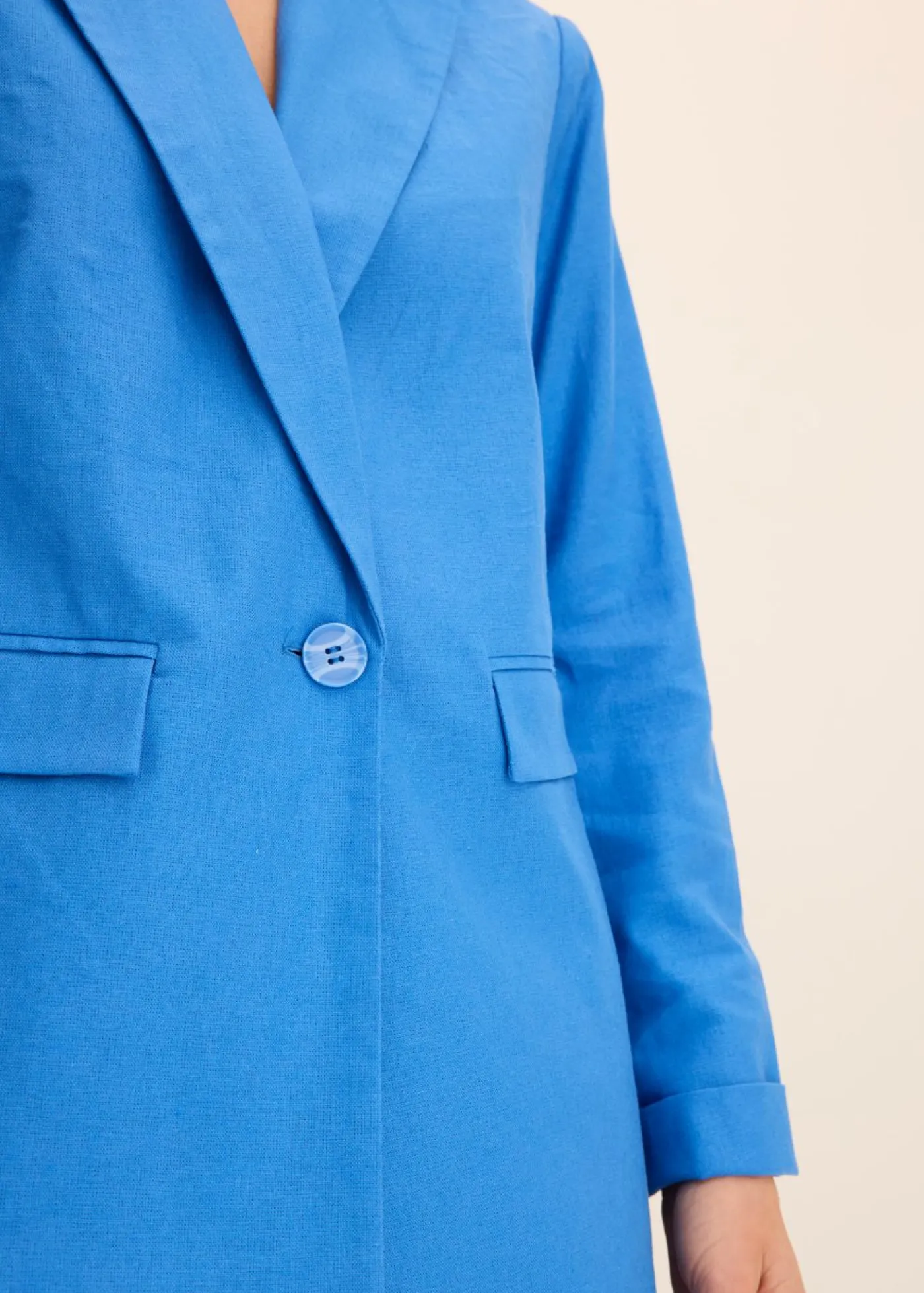 Mujer bonprix bonprix Americana informal de lino con solapa ancha