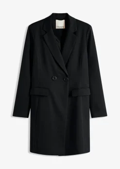 bonprix bonprix Chaquetas Y Abrigos>Americana larga con escote en V y mangas largas Negro