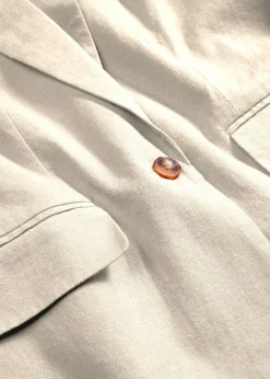 bonprix bonprix Blazers>Americana larga de mezcla de lino y viscosa gris guijarro